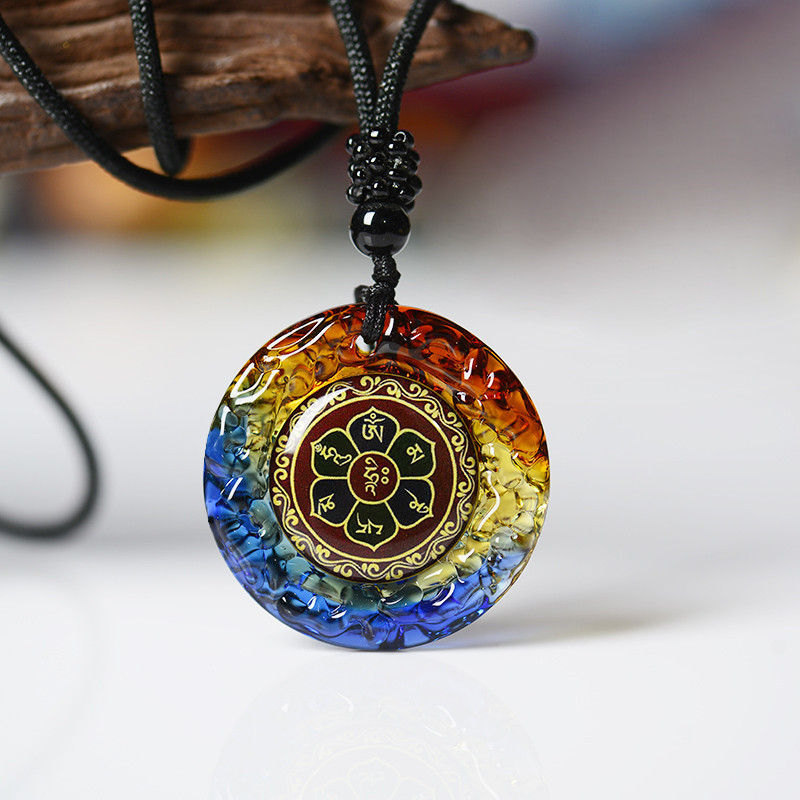 Thumbnail: Green Tara Pendant Sanskrit Buddhist Great Compassion Mantra Six-character Mant