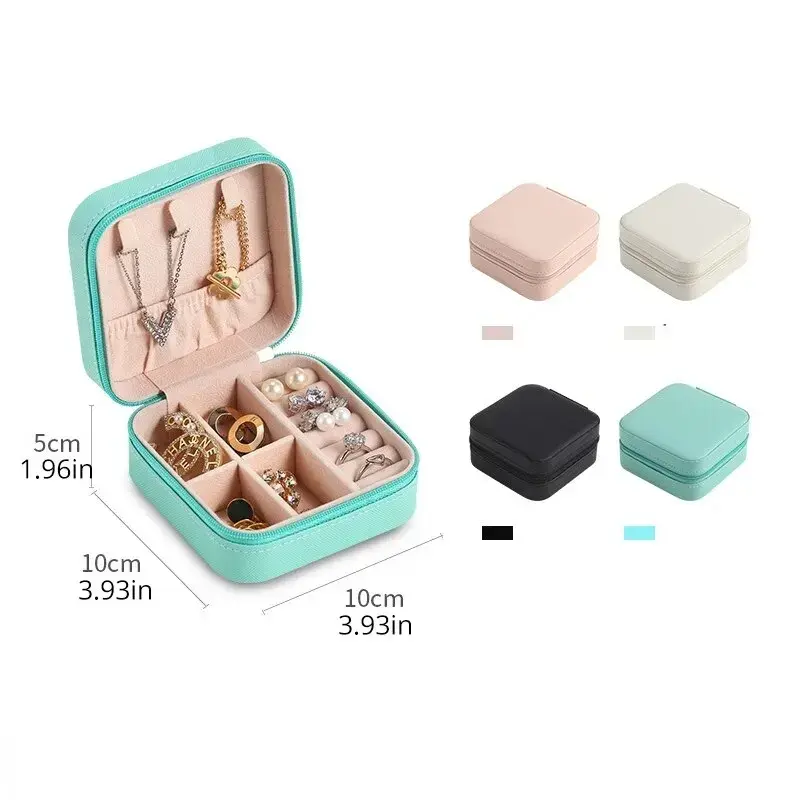 Thumbnail: Mini jewelry storage box portable family travel earrings necklace storage box f