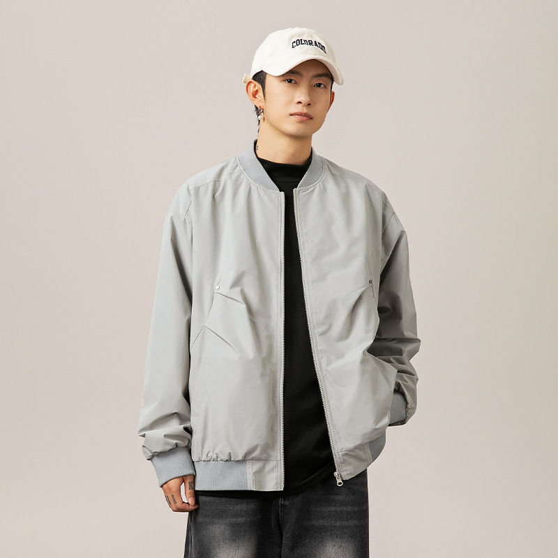 ภาพขนาดย่อ: Male Anti Splash Baseball Collar Jacket Men's Bomber Jacket Spring Autumn Outer