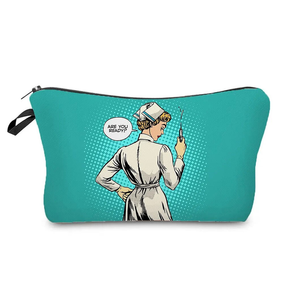 Thumbnail: Hot Sale Nurse ECG Printing Women Cosmetic Bags Lovely Casual Travel Portable S