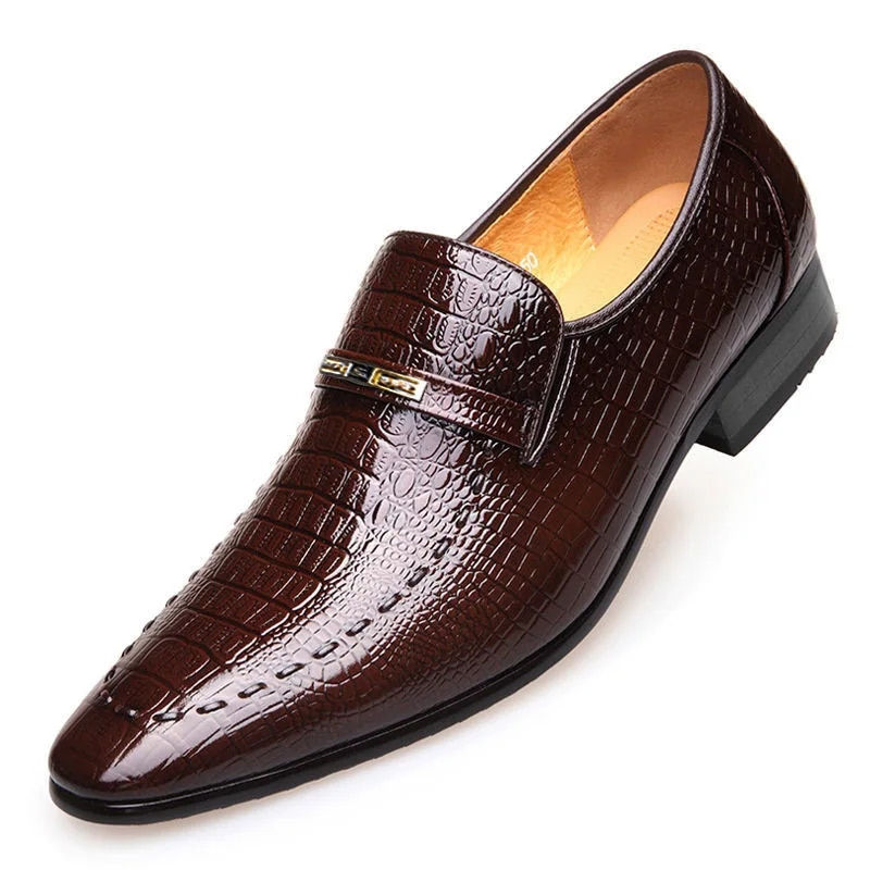 Miniatura: Leather Shoes Mens PU  Luxury Crocodile Pattern Men Business Dress Shoes Casual