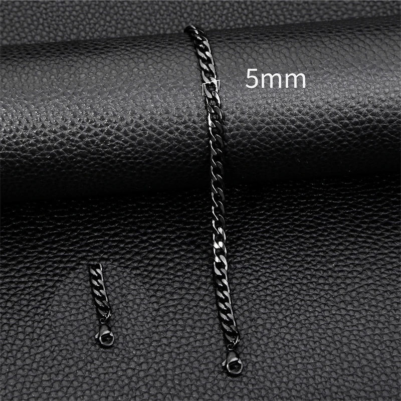 Thumbnail: 3-11mm Thick Waterproof Chain Bracelet for Men Stainless Steel Cuban Chain Wris