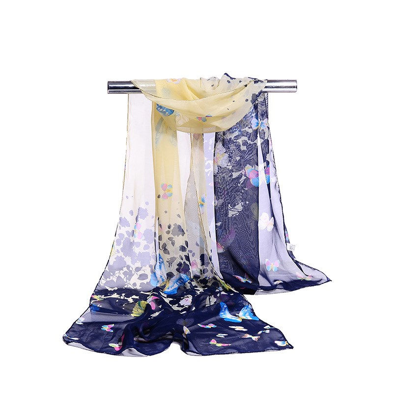 Thumbnail: 160*50cm Multi-style Holiday gift Selling chiffon striped scarf wild fashion sh
