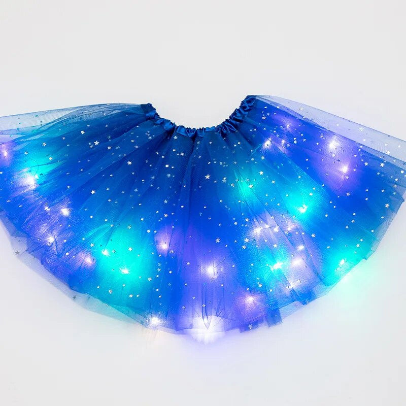 Miniatiūra: LED Glowing Light Kids Girls Princess Tutu skirts Children Cloth Wedding Party 