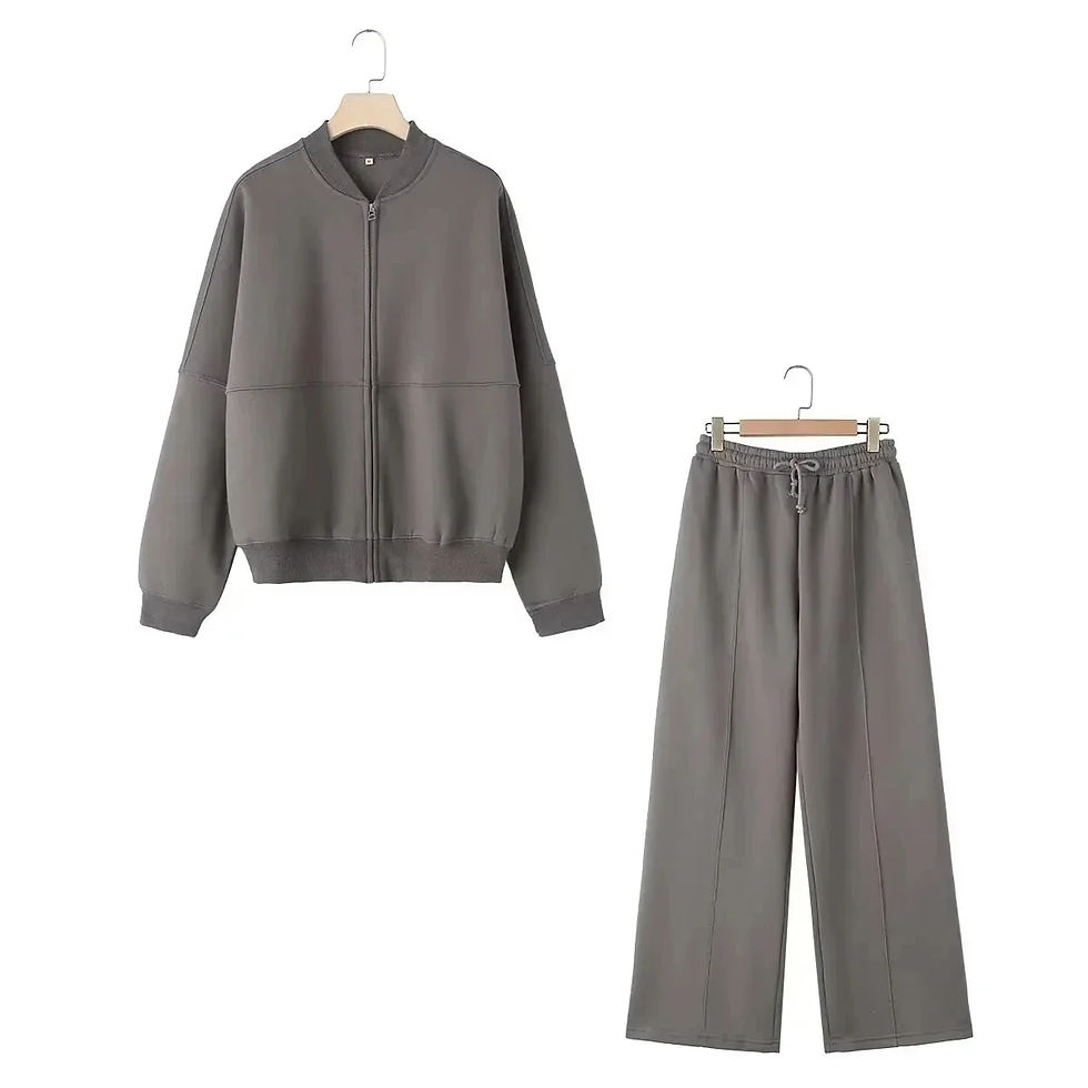 Thumbnail: TRAF ZR Zipper Cardigan Sets To Dress Woman Tracksuit Suits Fall Outfits Women 