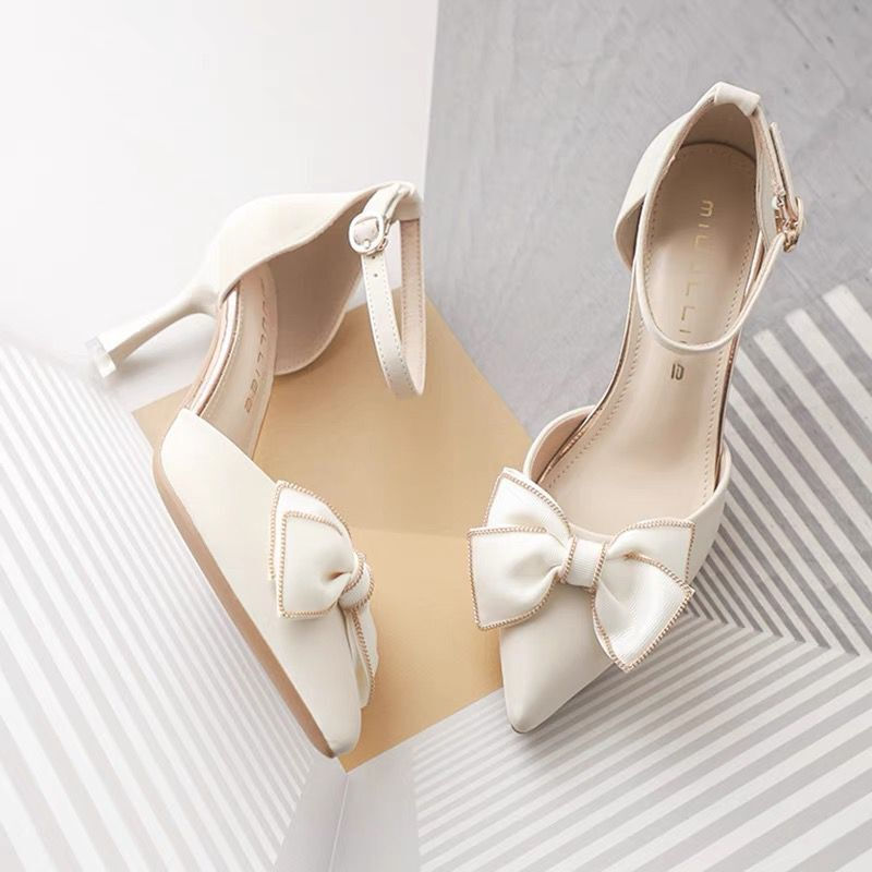 Thumbnail: Medium Heel Heels Women's Shoes Trend Pointed Toe Butterfly Stilettos Elegant D