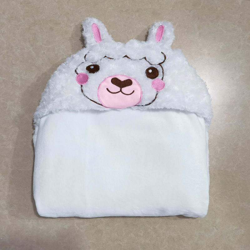 Thumbnail: White Alpaca Animal Ears Lazy Blanket Casual Hooded Cloak