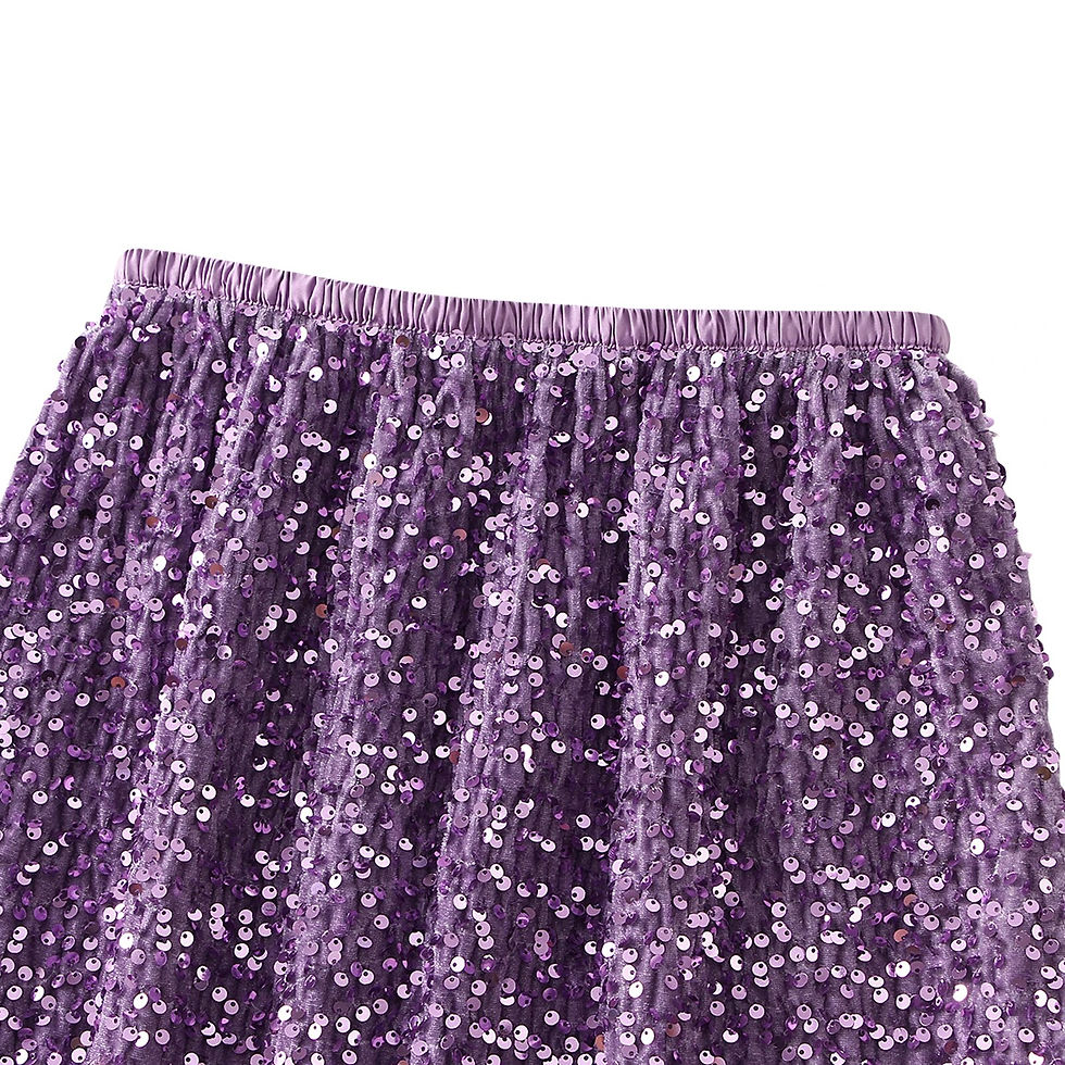 Thumbnail: Women Elegant Shiny Sequined Long Skirt Summer Fall Elastic Waist Casual Skirts