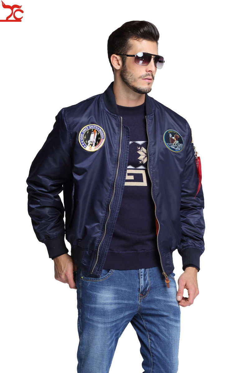ภาพขนาดย่อ: Autumn Apollo Thin 100th SPACE SHUTTLE MISSION Thin MA1 Bomber Hiphop US Air Fo