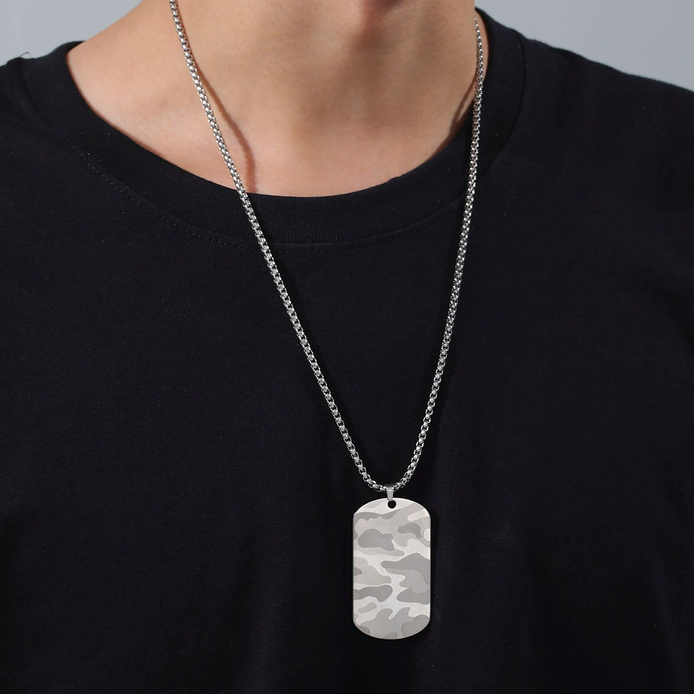 ภาพขนาดย่อ: My Shape Punk Men Camouflage Military Pendant Necklaces Soldier Army Outdoor Sp