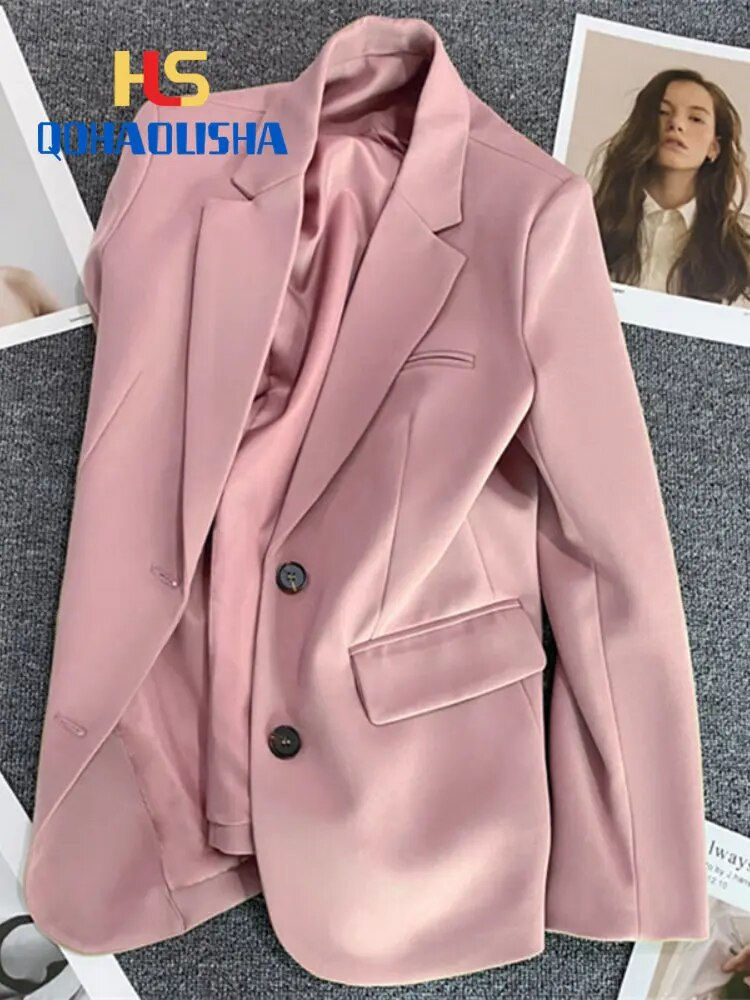 Thumbnail: 2023 Spring New Korean Fashion Small Suit Top Brown Suit Coat Women's Loose Str