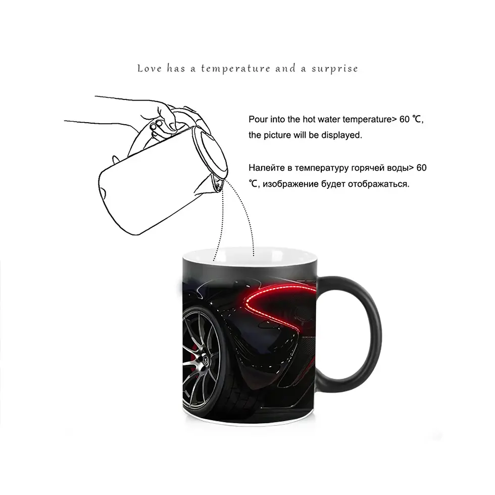 Miniatură: Girl Car Coffee Mug BSKT-126 Color Change Mug Anime Custom Cup Thermosensi