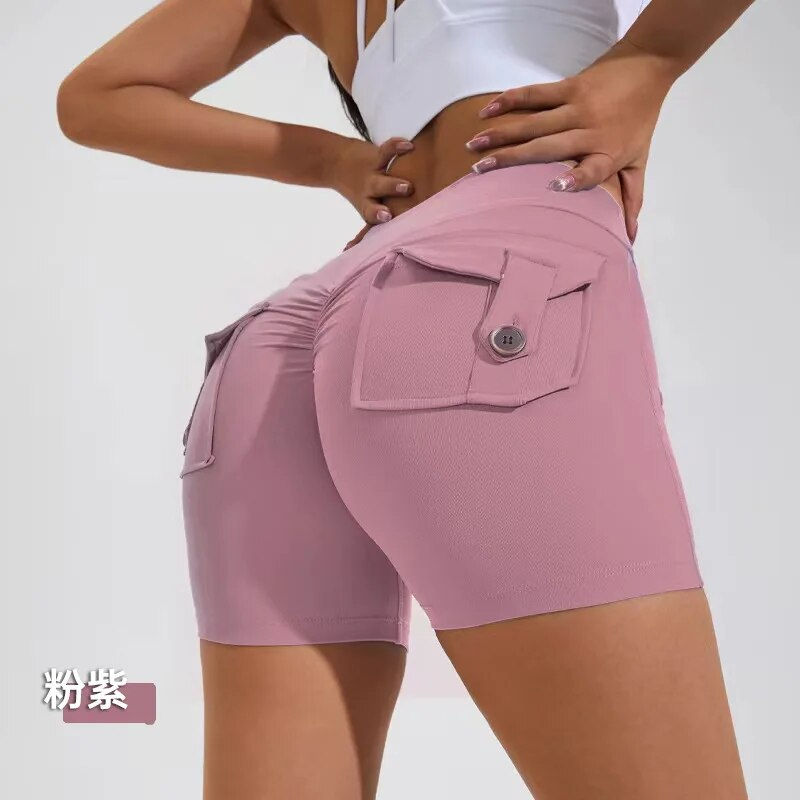 Thumbnail: 2023 New Women's Workwear Sports Fitness Shorts Comfortable High Waist Stretch 