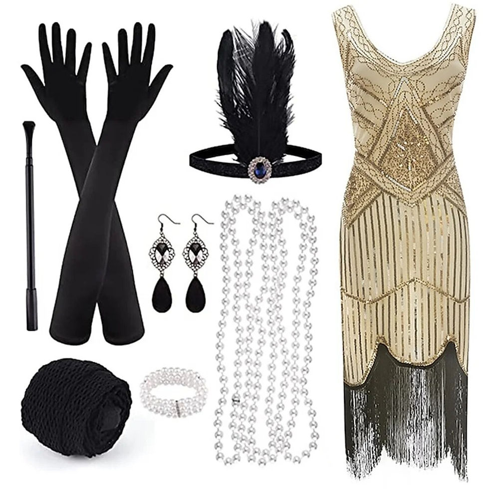 Miniaturebillede: Retro 20s 1920s Flapper Dress Outfits Flapper Headband The Great Gatsby Women's