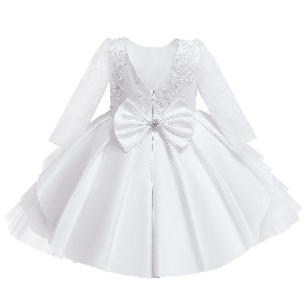 Thumbnail: Baby Girls White Baptism Birthday Princess Dress Toddler Girl New Year Embroide