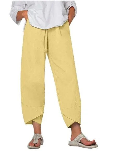Thumbnail: Baggy Pants Woman Korean Fashion Elastic Waist Cotton Loose Casual  Ankle Trous