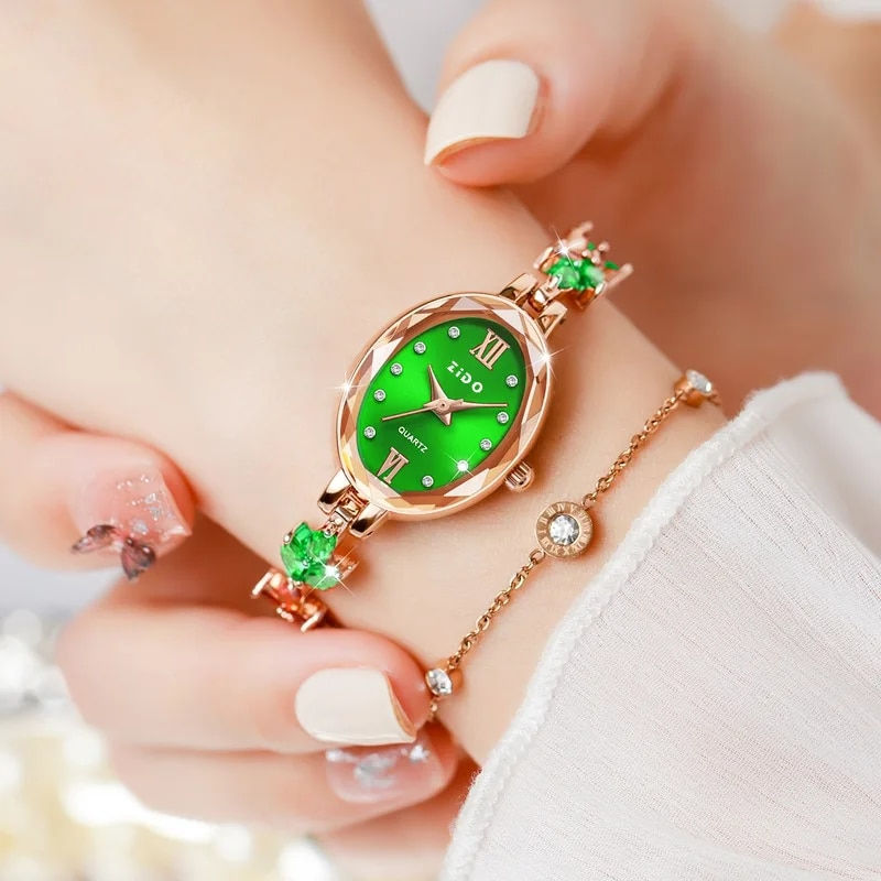 Miniatura: UTHAI V22 Women's Watches Light Luxury Diamond Inlaid For Clover Watch Waterpro