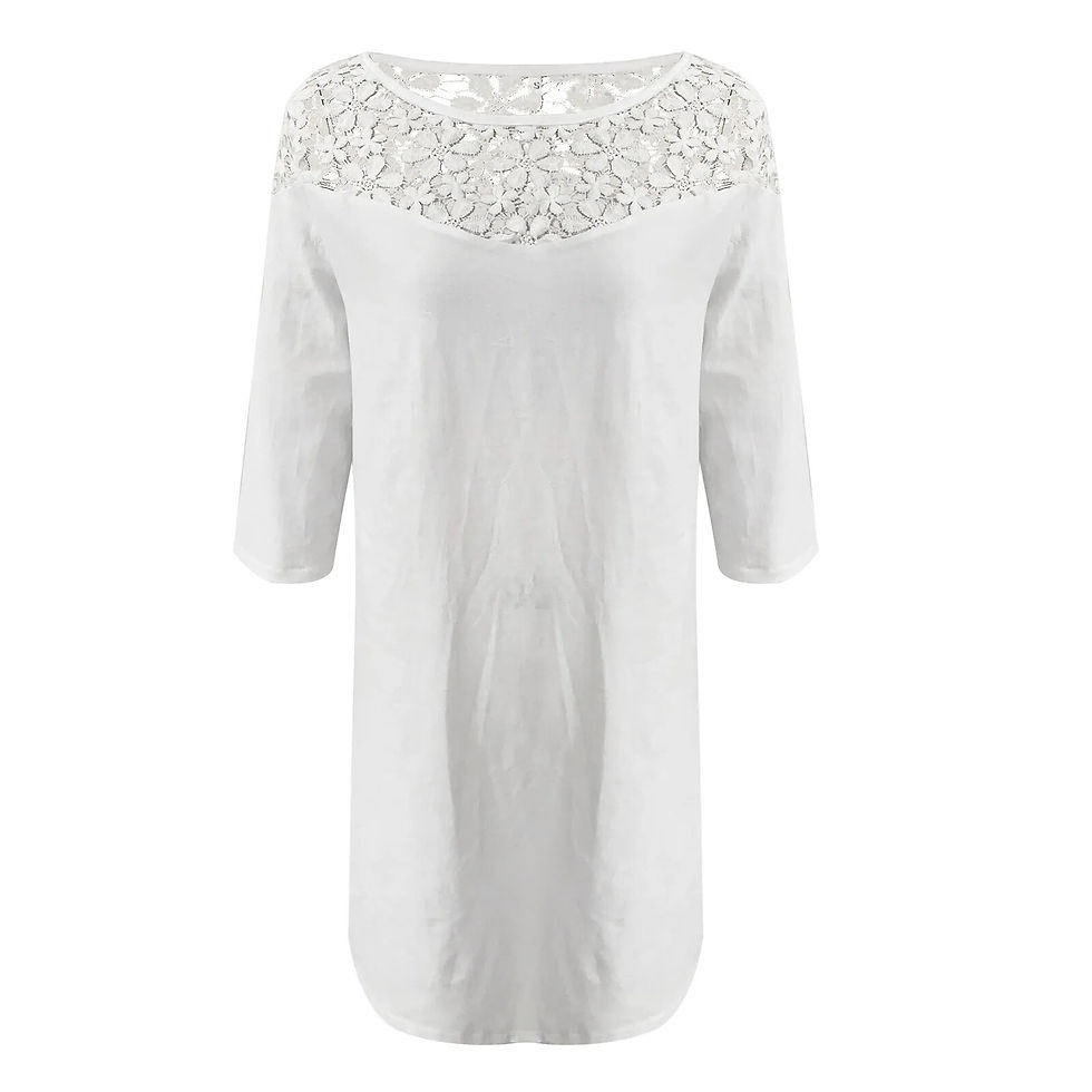 Thumbnail: Women Hollow Out Boho Dress White Vestidos 2024 Summer Fashion Lace Loose Beach