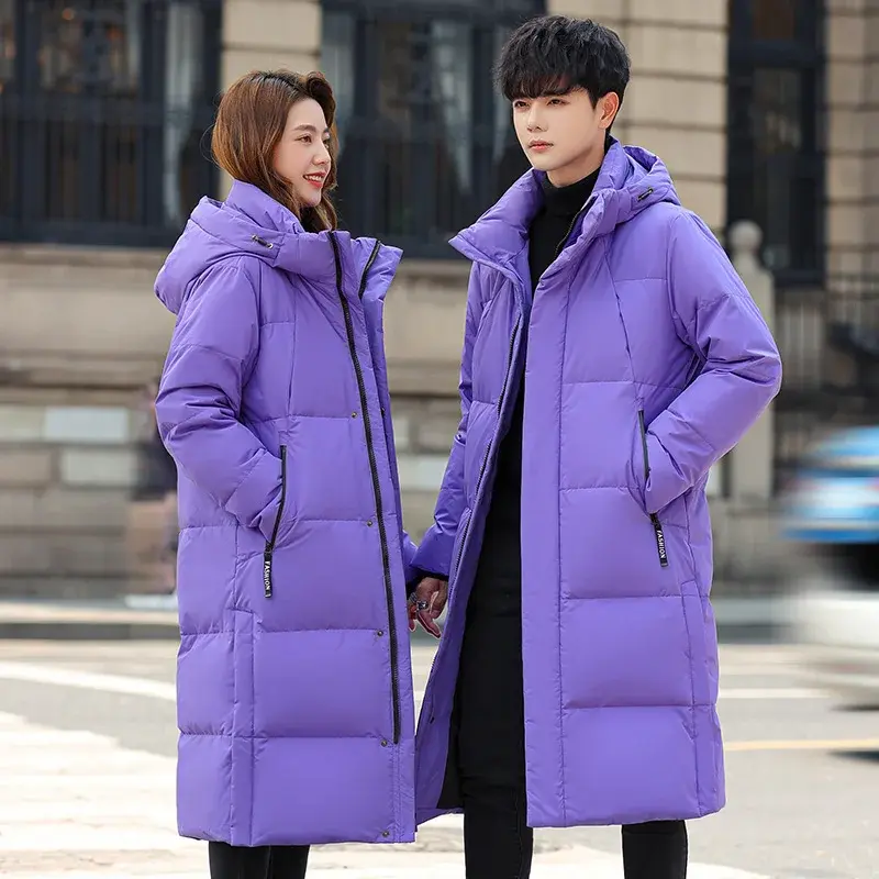 Miniatura: Purple Men and Women Quilted Winter Coat 2023 New Men's Thick（Winter)  X-Long W