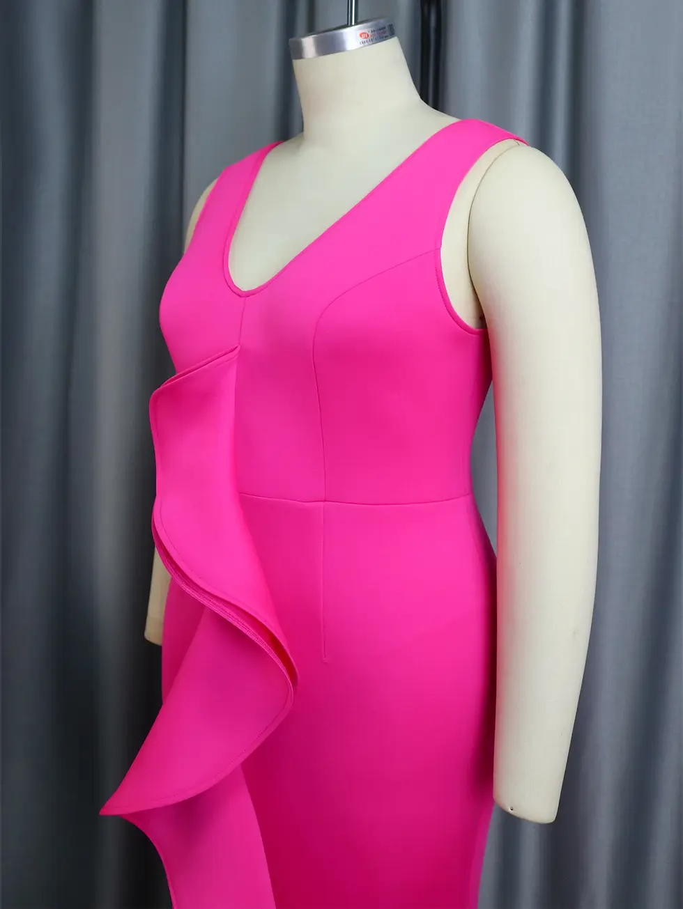 Thumbnail: AOMEI Formal Dress Women V Neck Long Mermaid Sexy Ruffles Sleeveless Party Occa