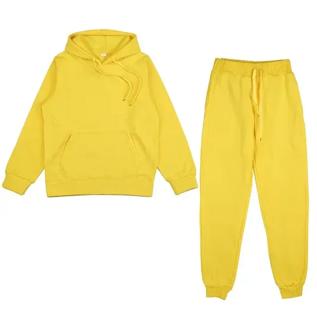 Thumbnail: Women Tracksuit Solid Color Hooded Sport Suits Men Spring Warm Hoodies Casual L