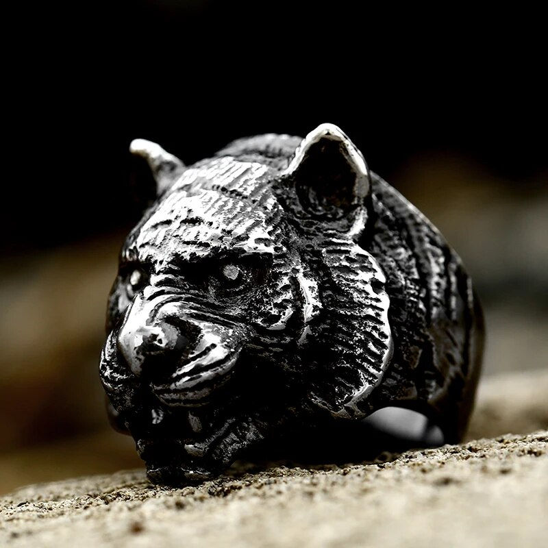 Miniaturbild: Beier New Store 316L Stainless Steel Ring Top Quality Domineering Tiger Head Ri