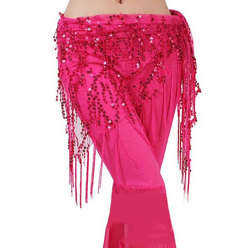Thumbnail: 1PC Belly Dance Costumes Sequins Tassel Belly Dance Hip Scarf for Women Thailan