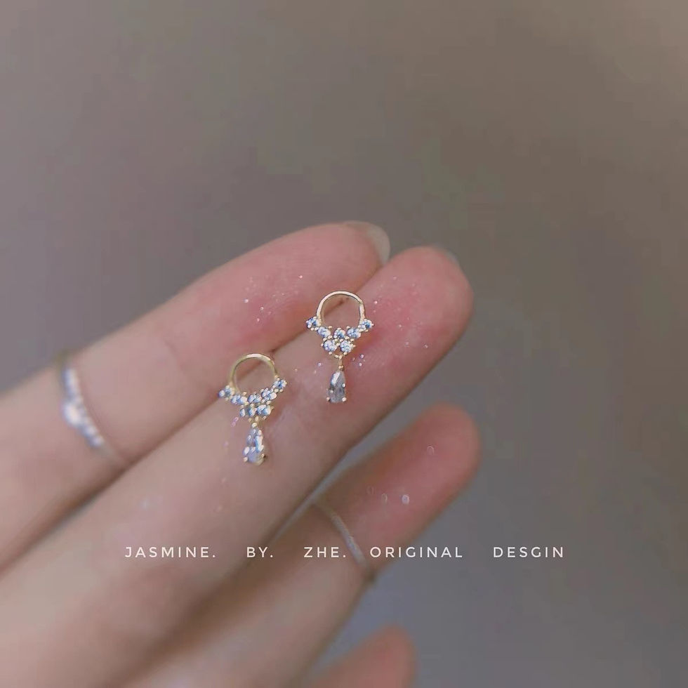 Thumbnail: 925 Silver Needle Zircon Earrings Hypoallergenic Fashion Ear Studs Female Penda