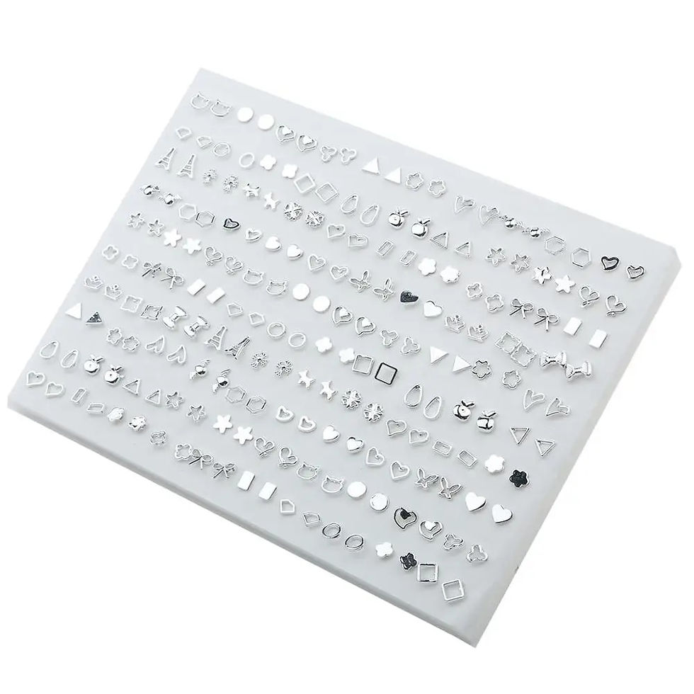 Thumbnail: 100Pair Women Acrylic Crystal Small Stud Earrings Set Girls Child Heart Star An