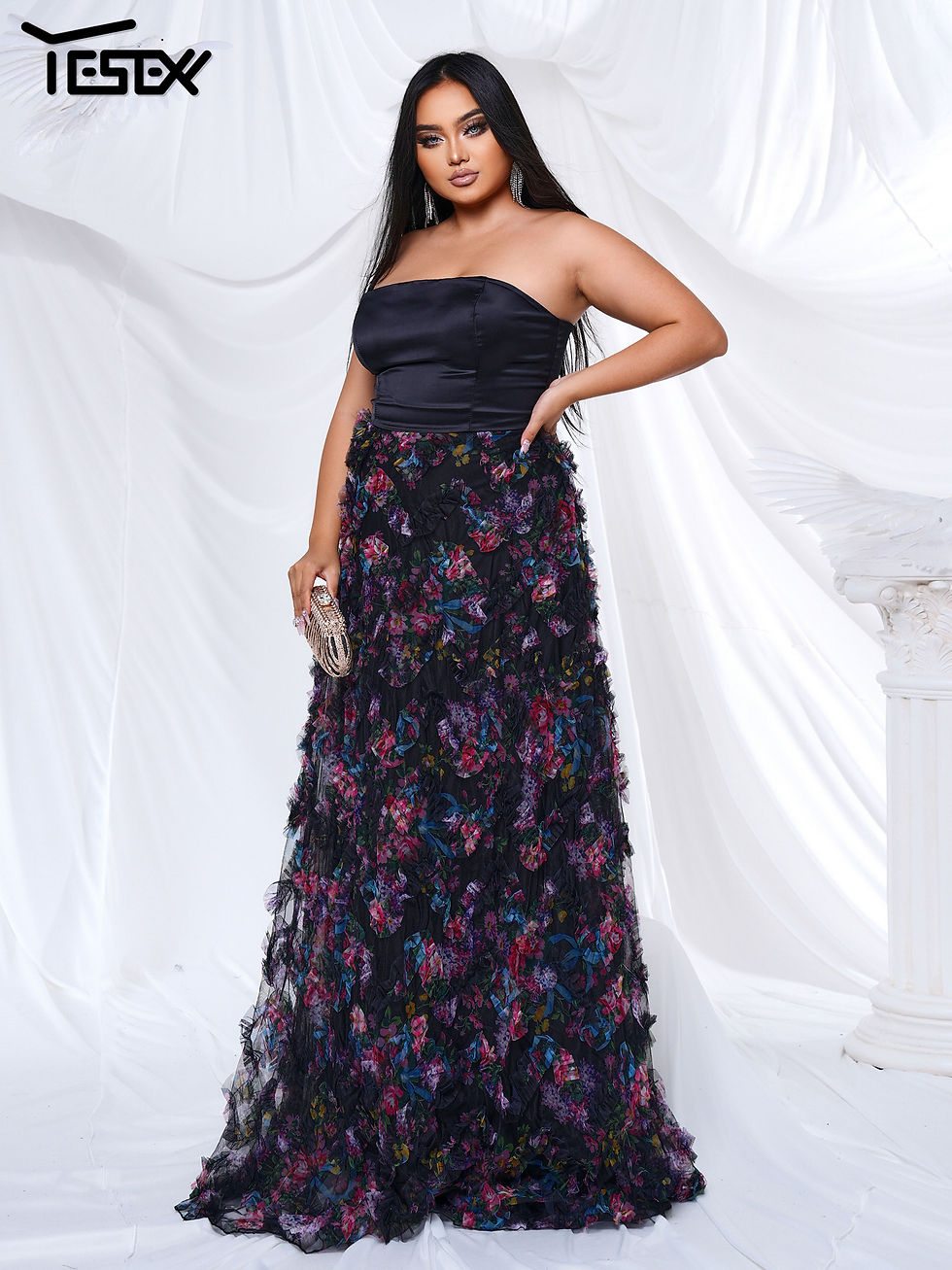 Sīktēls: Yesexy Plus Size Strapless Chic Elegant Woman Dress A Line Evening Gown Formal 