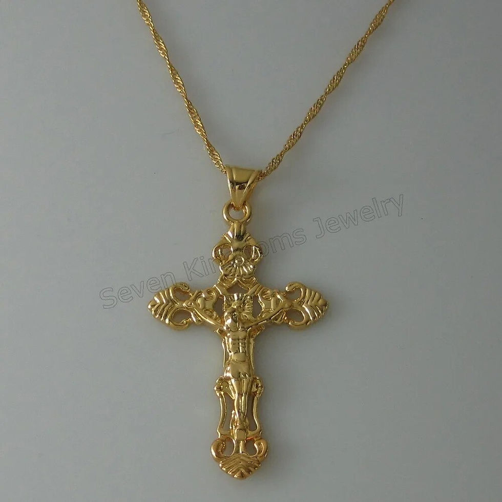 Hình thu nhỏ: GOLD COLOR JESUS CROSS PENDANT Christ Redeemer christian catholic 18INCH or 24I