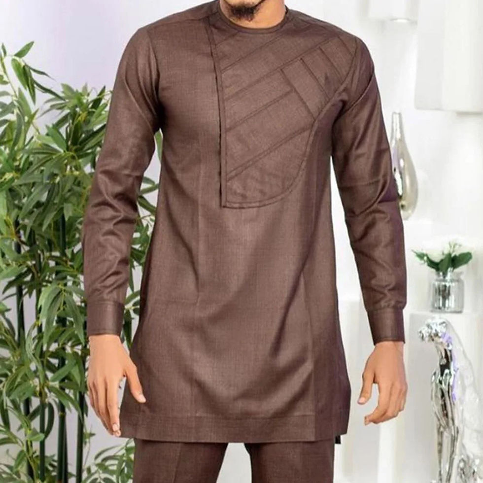 Thumbnail: 2023 African Men Dashiki Long Sleeve 2 Piece Set Traditional Africa Clothing St