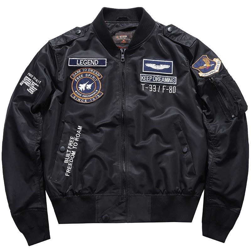 Thumbnail: USA Man's Bomber Jacket Baseball Uniform Air Force One Army Aviation Jumper Avi