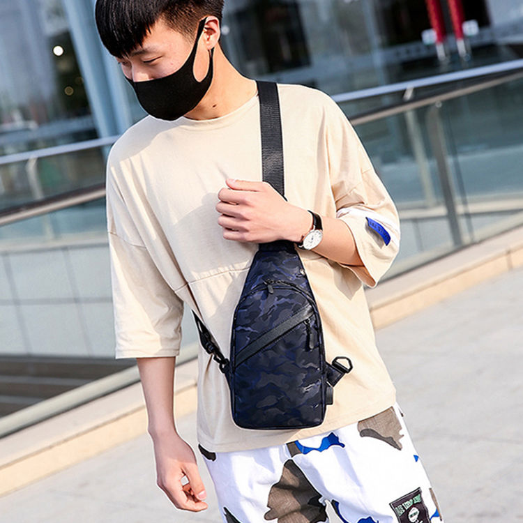 Thumbnail: Camouflage Chest Bags Men Crossbody Bag With Headphone Hole