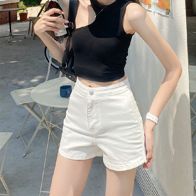 Miniaturbild: Denim Shorts High Waist Women's Hot Girl Elastic High Tight Slimming Sheath