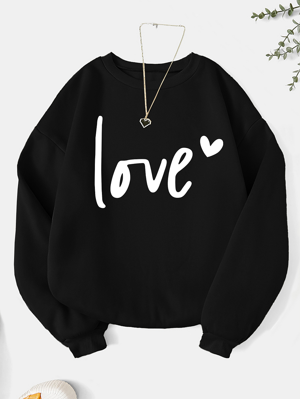 Thumbnail: Fashion letter print sweatshirt crew neck casual sweatshirt for winter & fall w