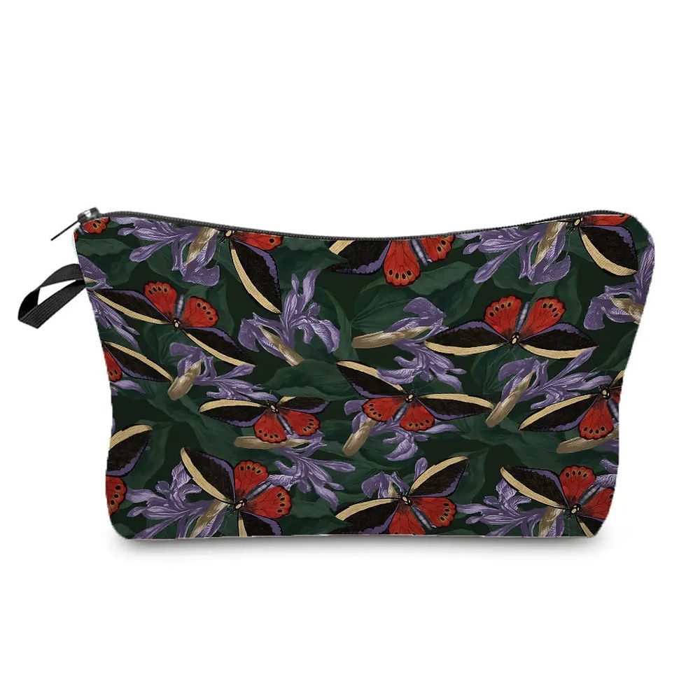 Thumbnail: Beautiful Butterfly Printing Girl's Cosmetics Bag Women's Lipstick Storage Coin