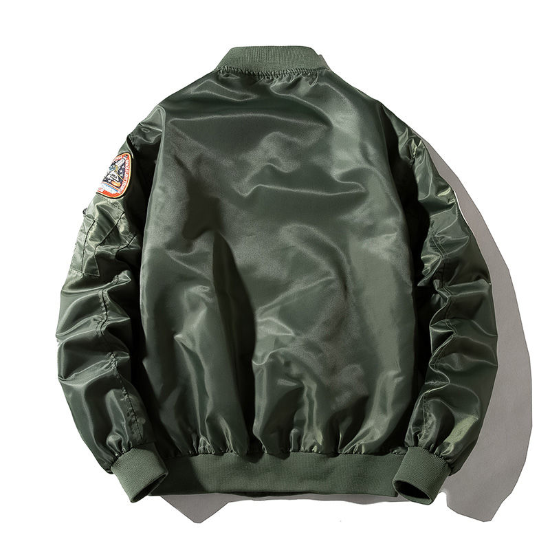 الصورة المصغرة: Fashion Men Bomber Jacket Pilot Jackets Military Badge Embroidery Baseball Coat