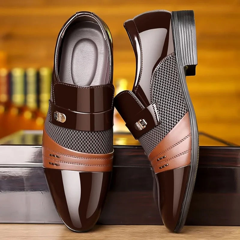 Thumbnail: Classic Business Dress Men Shoes Formal Slip On Dress Shoes Mens Oxfords Footwe