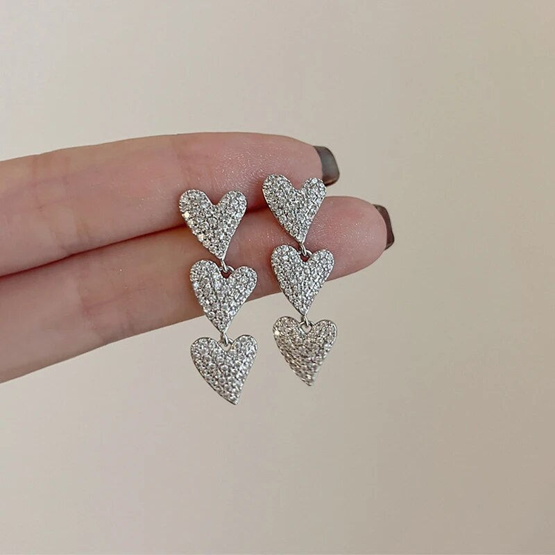 Miniatura: Dark Punk Vintage Metal Chain Cross Love Earrings Women Personalized Hip Hop On