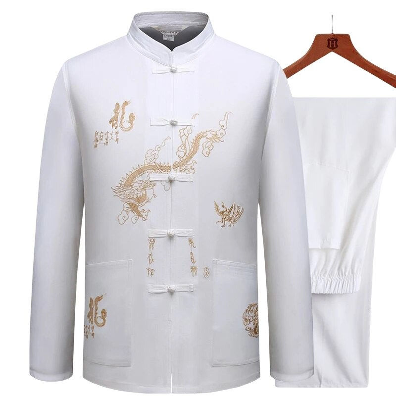 Miniature : Chinese Traditional Tang Clothing Kung Fu Suit Fashion Casual Embroidery T-shir