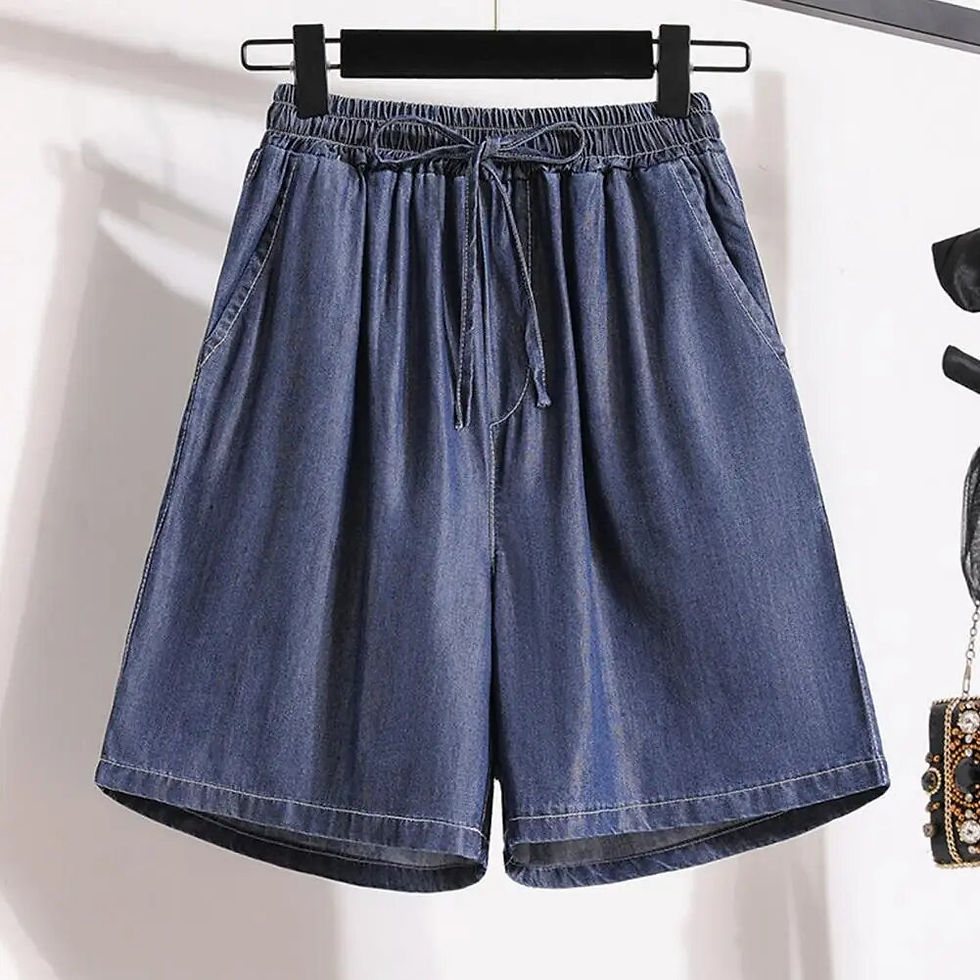 Thumbnail: Women Shorts Drawstring Wide Leg Shorts High Waist Elastic Waistband Pockets So