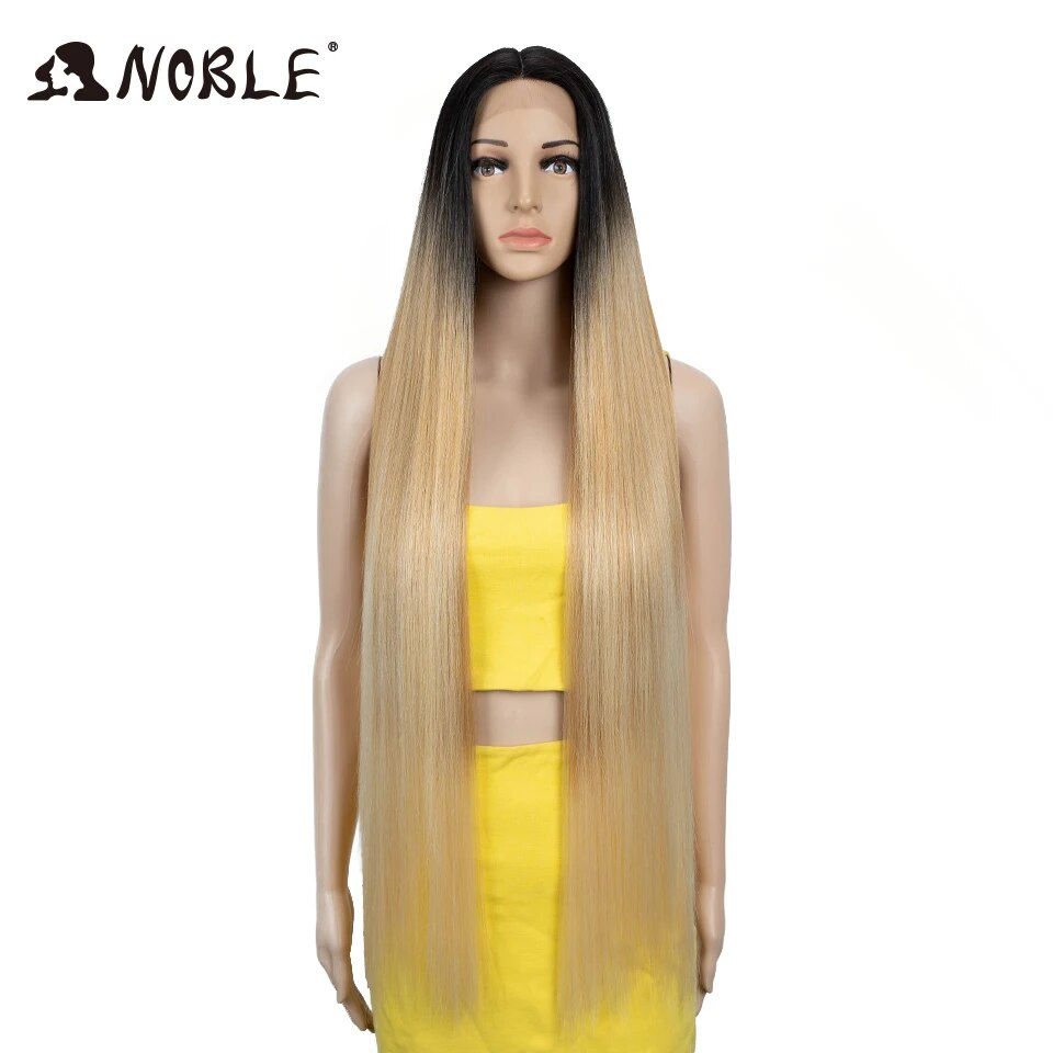Thumbnail: Noble Hair Cosplay Synthetic Lace Front Wig 38 Inch Long Straight Piano Hair Sy