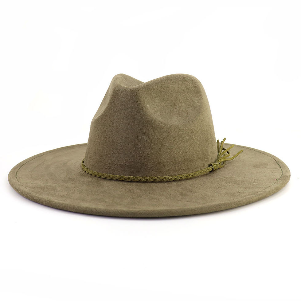 Thumbnail: Suede Top Hat 9.5cm Wide Brim Fedora Hat Men Women Autumn Winter Felt Jazz Hats
