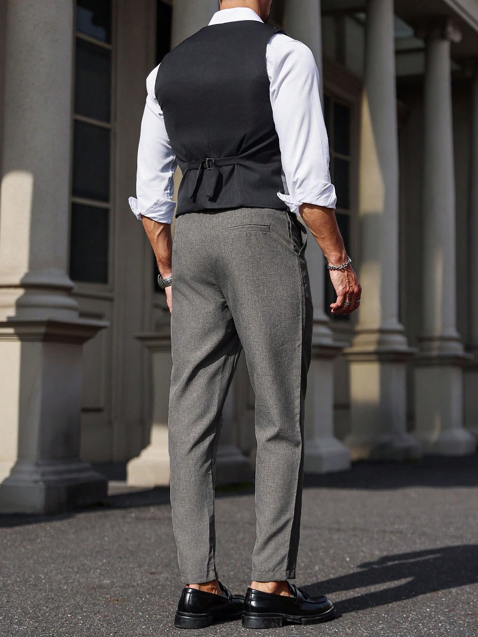 Pikkukuva: Manfinity Bizformal Men's Single-Breasted Casual Sleeveless Suit Vest And Suit 