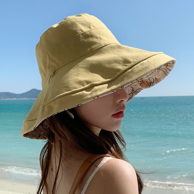 Thumbnail: Spring Summer Double-sided Wear Large Brim Fisherman's Hat Hat Women Korea Outd