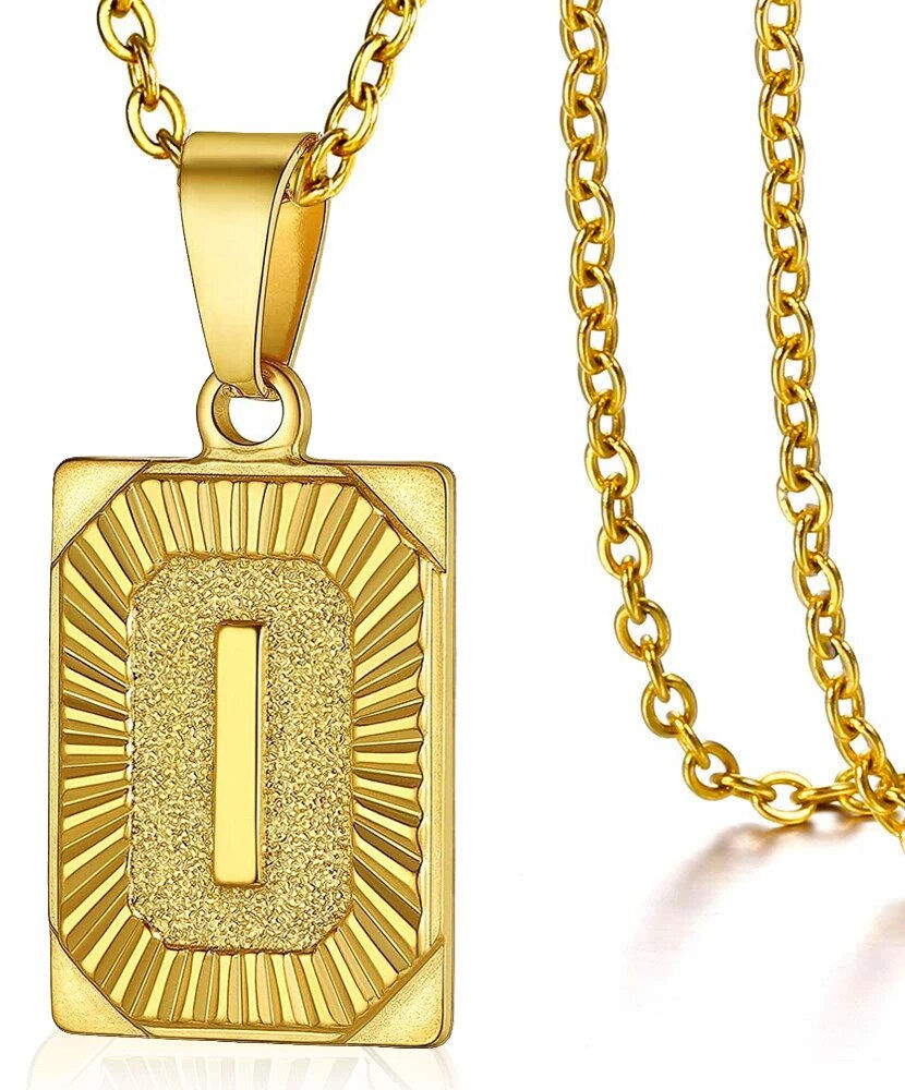 Miniatura: Fashion Initial Pendant Necklace for Women Simple Stainless Steel Cuba Link Cha