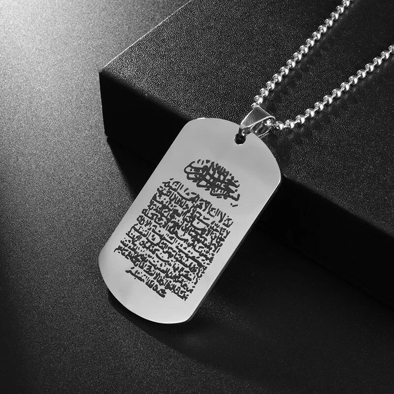 Miniatura: Classic Square Hollow Cross Military Plate Stainless Steel Pendant Necklace for