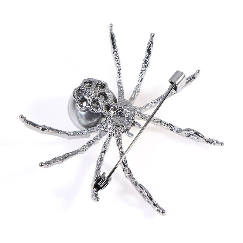 Miniatura: 1PC Hot New Quality Spider Rhinestone Pearl Insect Brooch Female Corsage Gift M