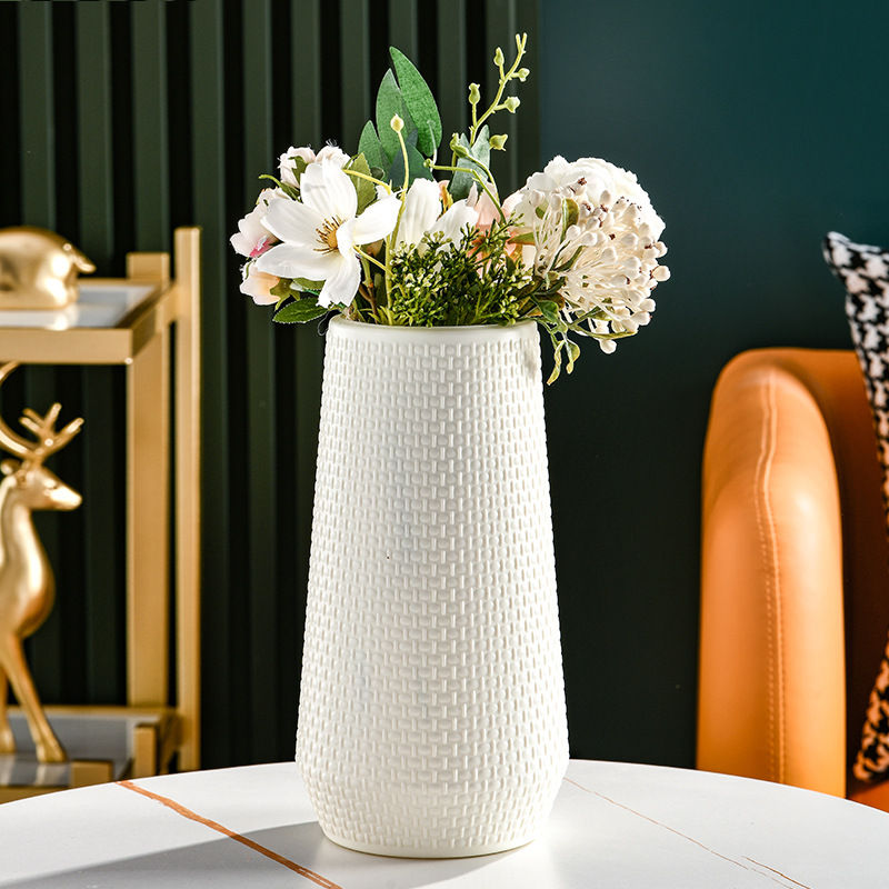Thumbnail: 1PCS Nortic Plastics Flower Vase Arrange Vases  Imitation Ceramic Vase Living R